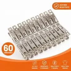 Kit 20/40/60 Prendedor de Roupa Varal Aço Inox Não Enferruja Grampo Forte