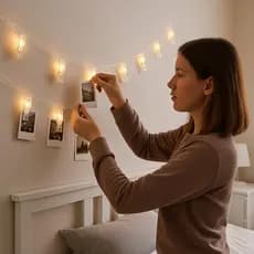 Varal Cordao De LED luz Quente com prendedor Decorativo Para Fotos