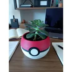 Vaso Estilo Pokébola 3D | Decoração Geek | Porta - Trecos | Presente criativo