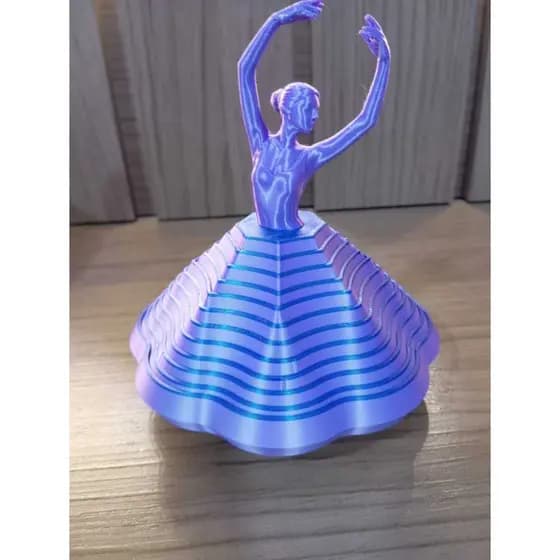 Bailarina Giratória 3D Degradê Premium| Escultura Elegante para Decoração, Presente, Quarto e Sala