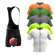Conjunto Bretelle Ciclismo Camisa Ciclista Premium Ziper Full Masculino Forro Espuma Proteção UV+