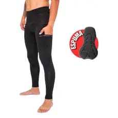 Calça de Ciclismo Forro Espuma Bolsos Bermuda Masculina Preta Inverno Bike Pedal Mtb