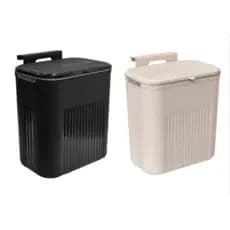 Lixeira Suspensa - Balde de Lixeiro - 9 Litros com Adesivo e Alça para Pendurar Rose e Preto - Arqplast - Toy 25956