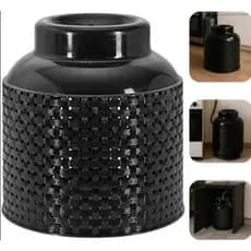 Capa Reforçada Para Botijão de Gás 13kg em Rattan Plástico Preto 41cm Decorativa e Protetora
