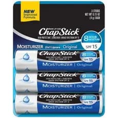 Hidratante Labial, Sticks Classic com FPS 15, Kit com 3 unidades, ChapStick