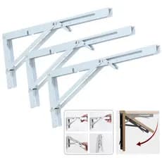 Kit 3 Unidades Suportes Mão Francesa Retrátil Dobrável Cantoneiras Mesa Balcão 20cm 25cm 30cm 35cm 40cm