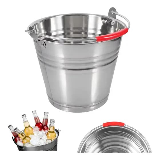 Balde Aço Inox Gelo Garrafas Grande Multiuso 31x28cm 12 Litros