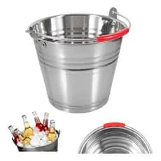 Balde Aço Inox Gelo Garrafas Grande Multiuso 31x28cm 12 Litros