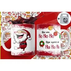Caneca Frases Natal Personalizada Papai Noel Felicitação Carinho Xicara Porcelana