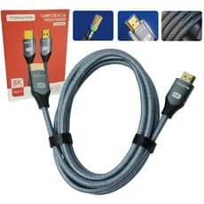 Cabo Hdmi 2.1 8k 1,5m ou 2m Premium Nylon Trançado Ps5 Ps4 Xbox