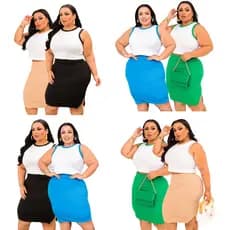 Kit 2 Conjuntos Plus Size Canelado Premium