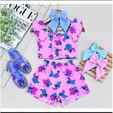 Conjunto Stich Infantil Menina 2 ao 8 Moda Verão