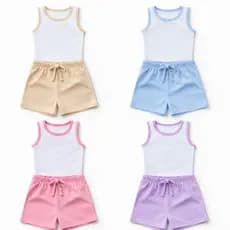 Conjunto Infantil Regata + Short Canelado — Kit Verão Menina | Confortável e Macio