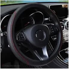 Capa De Couro De Microfibra Para Volante De Carro , Ajuste Universal 37-39cm Protetor De Roda Antiderrapante