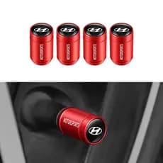 4 Pçs Tampas Da Válvula Do Pneu De Carro Emblema Metal Tampa Caso Poeira Cobre Acessórios Para Hyundai I30 I20 Creta Mat