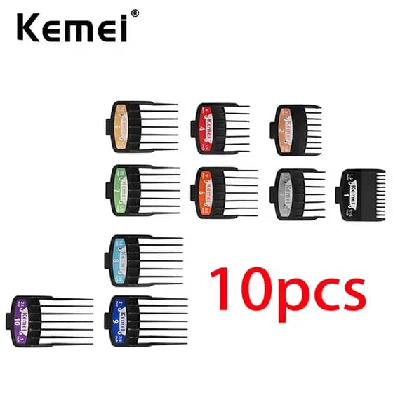 10pcs Barber Hair Clipper Limit Comb Guia De Corte De Penteado Para Salão Kemei Wmark VGR Wahl Andis Babyliss Aparador De Cabelo
