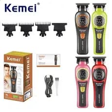 Kemei KM-999 Sem Fio Profissional Aparador De Cabelo Masculino DLC T-Blade Zero Gaped Máquina De Cortar Acabamento Elétr