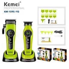 Kemei 1593 1595 Aparadores De Cabelo Profissional Barbeiro Máquina De Cortar F1-Super Motor Externo Sem Escova Corte