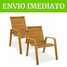 KIT 2 CADEIRAS IMPERIAL - QUINTAL VARANDA CASA MOVEIS DE JUNCO FIBRA SINTETICA