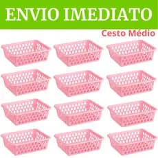 KIT CESTO ORGANIZADOR - CESTO MÉDIO MULTIUSO GAVETA ARMARIO LOJA LABORATORIO