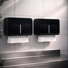 KIT 2 PORTA PAPEL TOALHA PAPELEIRO DISPENSER PRETO COMPACTO PARA CASA ESCRITÓRIO CLÍNICA