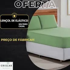 Lençol de elástico toque de algodão Casal