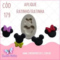 Molde de Silicone - Aplique Ratinho/Ratinha P Cód 179