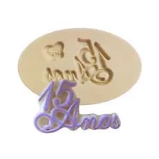 Molde de Silicone Placa 15 Anos | Para Artesanato Biscuit | Cód 002