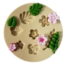 Molde de Silicone Micro Flores e Folha| Para Artesanato Biscuit | Cód 1510
