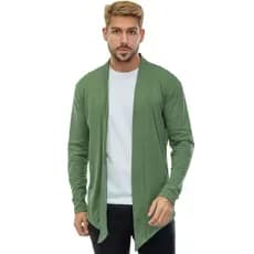 Cardigan Masculino Manga Longa Desencolvido com Malha Sustentável