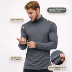 Camiseta Gola Alta Masculina Manga Longa