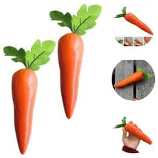 2 Cenouras Decoração Fruta Legume Artificial Realista 20cm