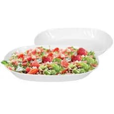 Travessa Bandeja em Melamina Saladeira Oval Branca 30x21cm