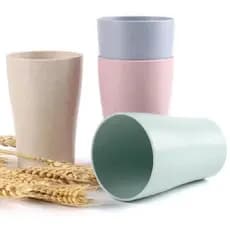 Kit 12 Copos Fibra de Bambu Natural 290ml Piscina Não Quebra