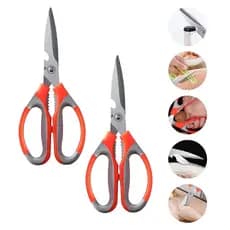 2 Tesouras Cozinha Profissional Peixes Ave Quebra Nozes 21cm