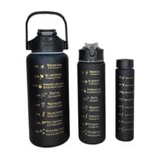kit 3 Garrafa 2000ml de Água. Squeeze com Adesivos 2D Motivacional em inglês Capacidade