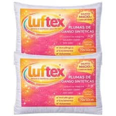 Kit Travesseiro Penas e Pluma de Ganso 70x50cm Ultra Macio Confortável Antiácaros