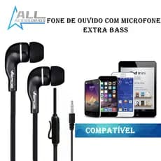 Fone De Ouvido Estéreo Com Micro-fone Alta Qualidade