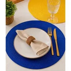 Kit 2 Jogo Americano Redondo Trançado Luxo 38cm | Sousplat Premium Decorativo para Mesa Posta Elegante