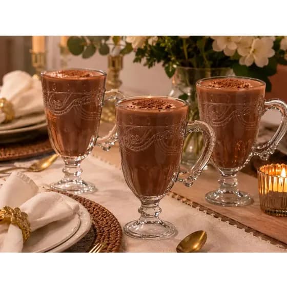 Kit 3 Caneca Vidro Capuccino Vérsatil Premium Nespresso Café Em Coffe Com Alça 190 ML