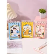 Mini Caderno de Anotações Kawaii com Espiral – Bloco de Notas Portátil para Escola, Escritório e Uso Diário