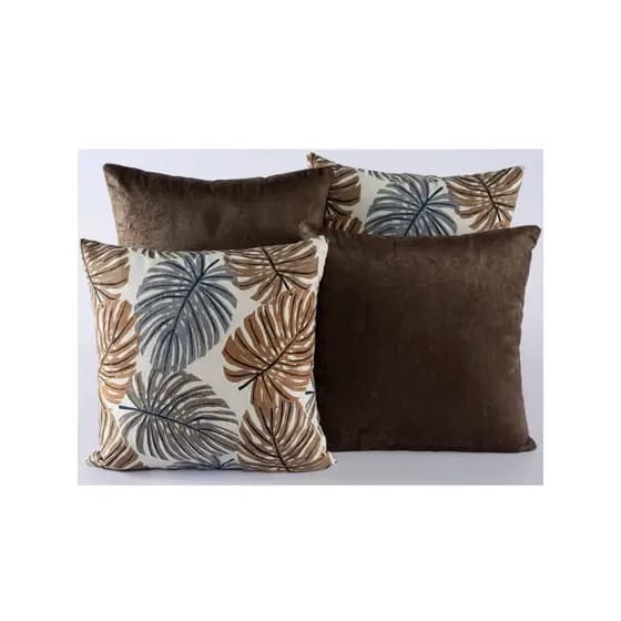 4 Almofadas Decorativas Jacquard Com Enchimento Ziper Embutido