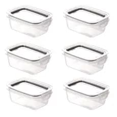 Conjunto 8 Potes 360ml Hermético Mantimento Trava Mais