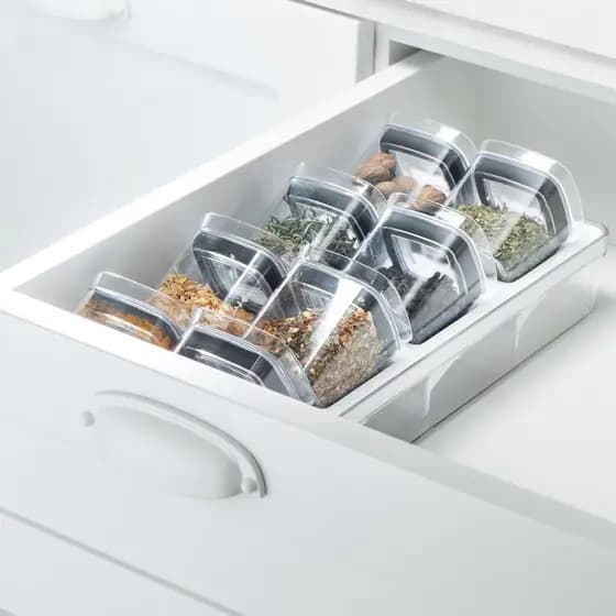 Porta Temperos Vários Modelos Bambu Acrílico Vidro Giratório Condimentos Bancada Despensa Cozinha