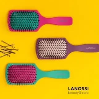 Kit 3 Escovas De Cabelo Raquete Uso Diário Quadrada Color - Lanossi