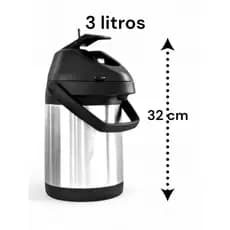 Garrafa 3 Litros Térmica Inox Quente e Gelado