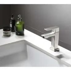 Torneira Banheiro Lavabo Pia Quadrada Metal 1/4 Volta Baixa Luxo Cromada Preto Fosco Escovada