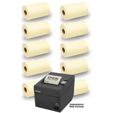 Kit 10 Bobina Térmica 80x30 Amarela DML Thega Cupom Fiscal PDV SAT NFC-e
