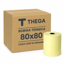 Bobina Térmica 80x80 Pdv Cupom Fiscal Cx 16 Unidades Amarela