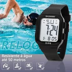 Relógio Digital Esportivo A Prova Dágua Eletrônico Com Tela LED Alarme Cronômetro Moda Quadrado